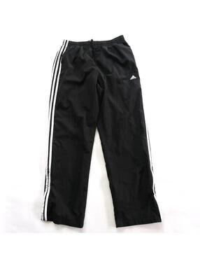 Vintage Adidas Windbreaker Pants Men’s Medium Black Joggers Mesh Lined Ankle Zip